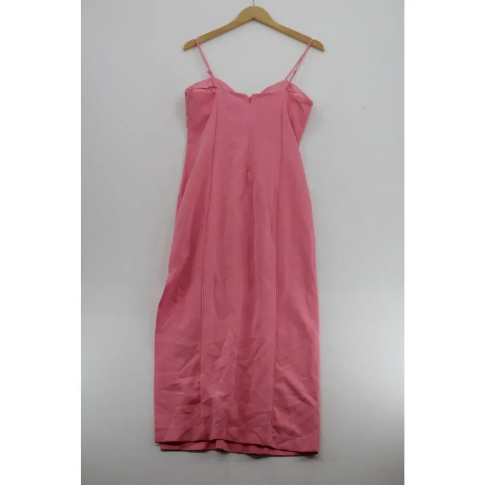 NWT Bardot pink  barbiecore y2k ethereal midi spaghetti strap dress 12 prom hoco - Picture 3 of 7